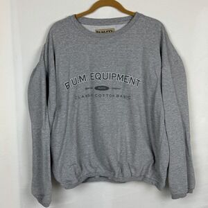 Vintage BUM Equipment Sweatshirt XL Gray Y2K 90s Athletic Spell Out Crewneck